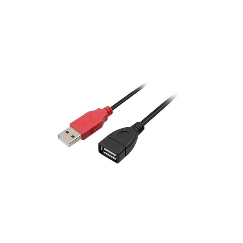 USB-A Buchse(schwarz/rot, 20cm)