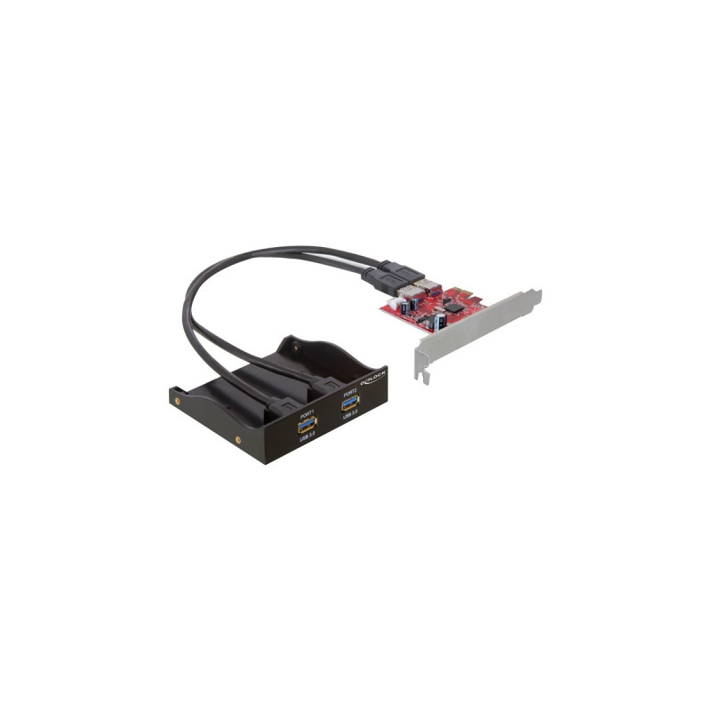 DeLOCK USB 3.0 Front Panel 2-Port inkl. PCI Express Card, Controller(schwarz, Retail)