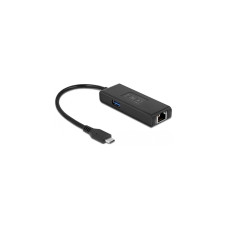 RJ-45 + USB-A Buchse(schwarz, 15cm, Gigabit LAN)