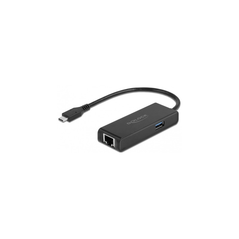 RJ-45 + USB-A Buchse(schwarz, 15cm, Gigabit LAN)