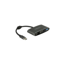 USB-A + USB-C Buchse + VGA Buchse(schwarz, 20cm, PD)