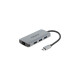 DeLOCK USB 3.2 Gen 1 Hub mit 4 Ports und Gigabit LAN und PD, Dockingstation(grau)