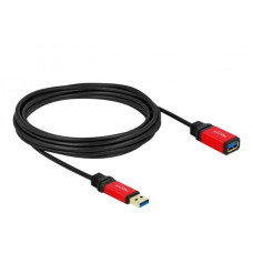 USB-A Buchse(schwarz/rot, 5 Meter, SuperSpeed)