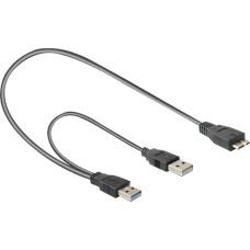 Micro-USB 3 Stecker(schwarz/rot, 0,6 Meter)
