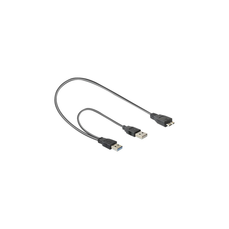 Micro-USB 3 Stecker(schwarz/rot, 0,6 Meter)