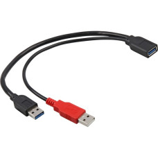 USB-A Buchse(schwarz/rot, 30cm)