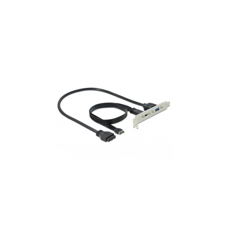 USB-C + USB-A Buchse(schwarz, 50cm Kabel, Laden mit bis zu 60 Watt)