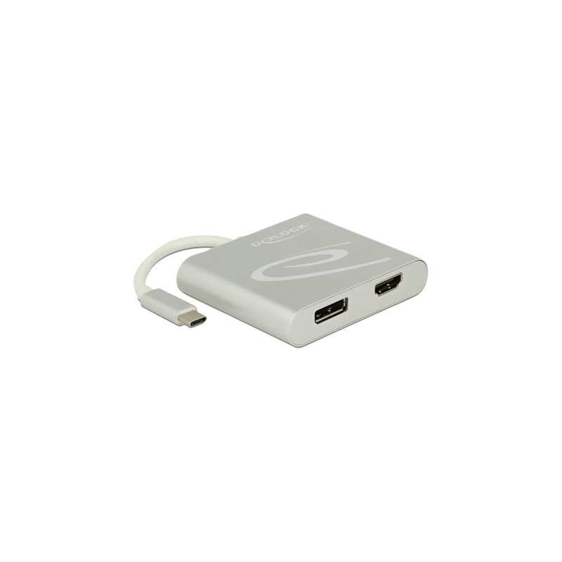 HDMI Buchse + DisplayPort Buchse(silber, 10cm, Video Splitter, 4K 30Hz)