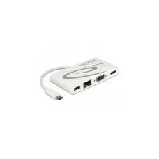 USB-A + USB-C + HDMI + VGA + RJ-45 Buchse(weiß, 14cm, PD, Laden mit bis zu 100 Watt, Gigabit LAN)