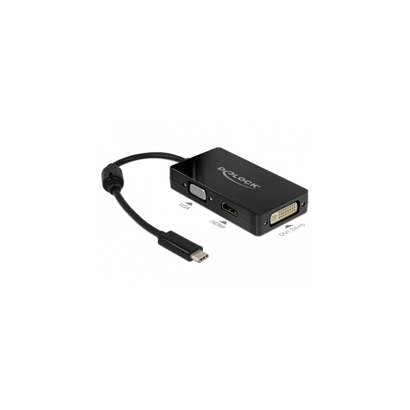 VGA + HDMI + DVI Buchse(schwarz, 13cm)