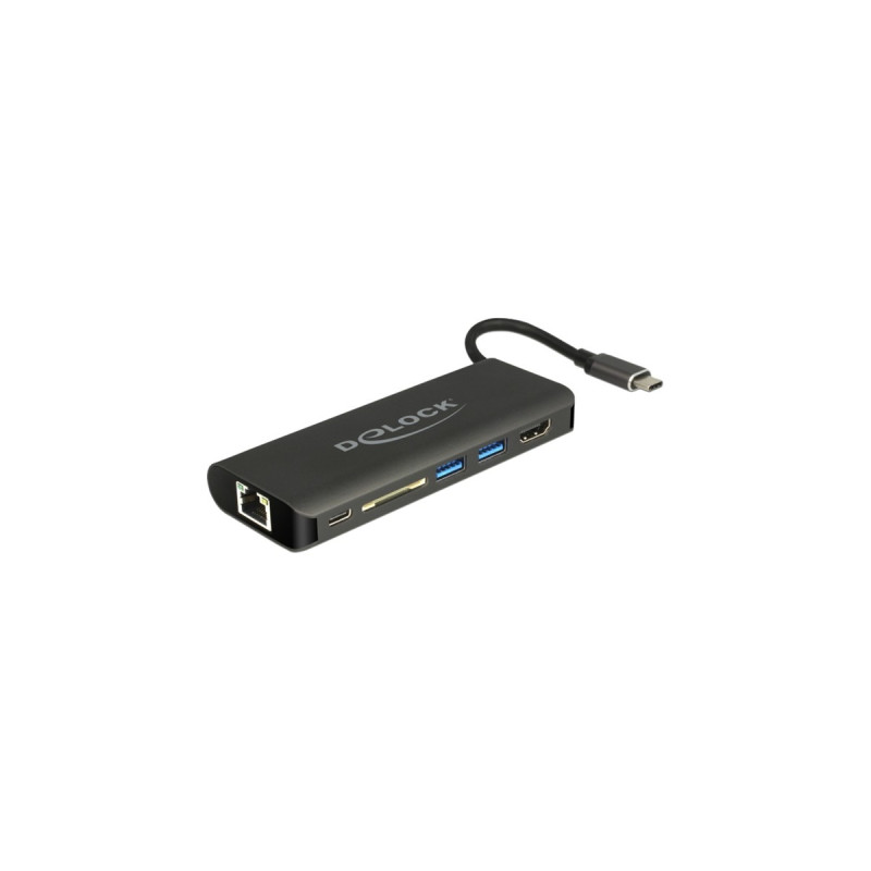 DeLOCK USB C 3.1 Dockingstation(anthrazit, HDMI, USB-C, USB-A, SD-Kartenleser)