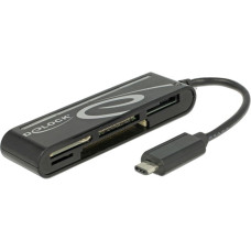 DeLOCK USB-C Card Reader, Kartenleser(schwarz, Retail)