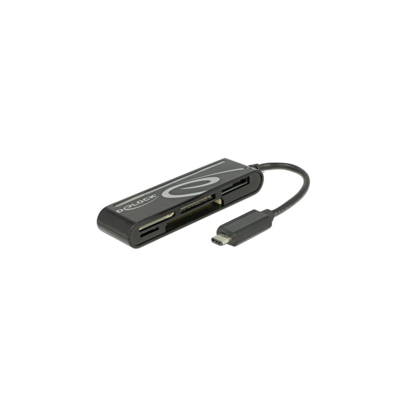 DeLOCK USB-C Card Reader, Kartenleser(schwarz, Retail)