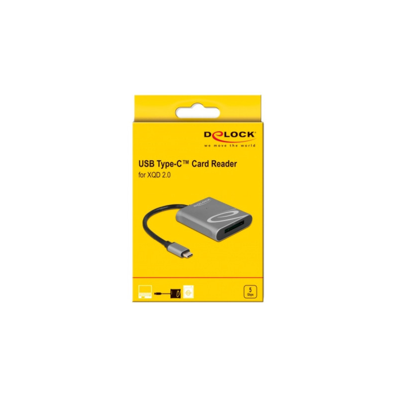 DeLOCK USB-C Card Reader für XQD 2.0, Kartenleser(grau, Outlet)