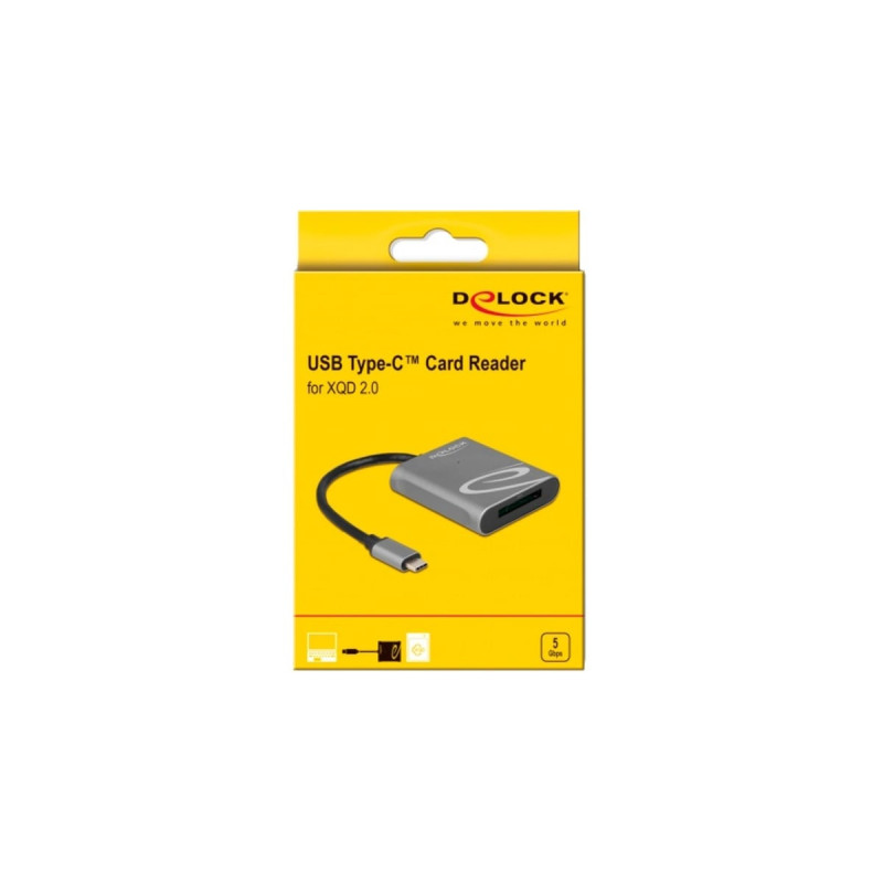 DeLOCK USB-C Card Reader für XQD 2.0, Kartenleser(grau)