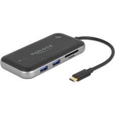 DeLOCK USB-C Docking Station FHD HDMI+VGA, Dockingstation(HDMI, VGA, USB-A, USB-C, 3,5mm, SD/MicroSD)