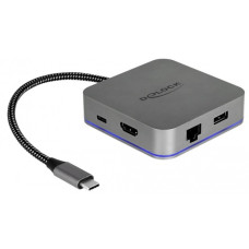 DeLOCK USB-C Dockingstation(grau, HDMI, Power Delivery, RJ-45)