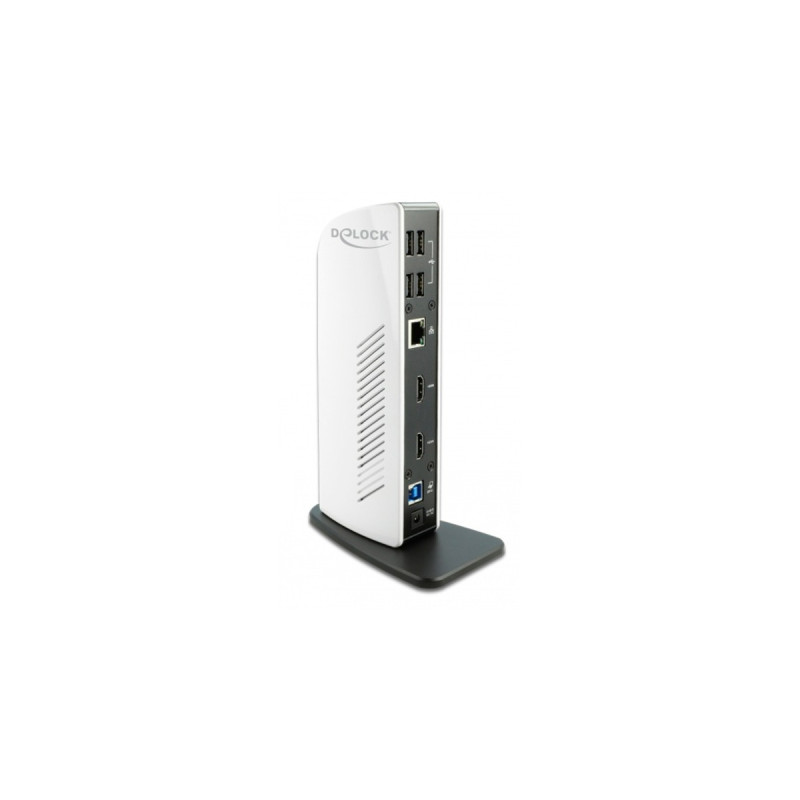 DeLOCK USB Dockingstation Dual HDMI Full-HD / USB 3.2 / LAN / Audio(schwarz/weiß)