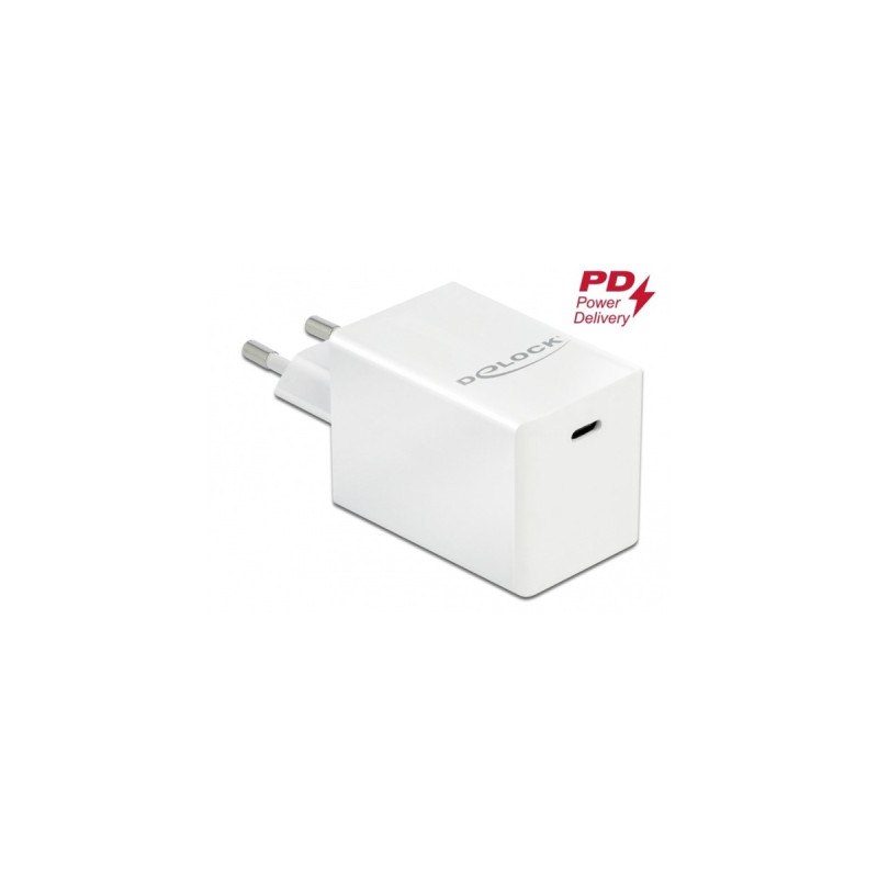 DeLOCK USB Ladegerät 1 x USB Type-C PD 3.0 kompakt mit 60 W(weiß)