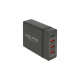 DeLOCK USB Ladegerät 1 x USB Type-C PD + 3 x USB Typ-A 60 W(schwarz)