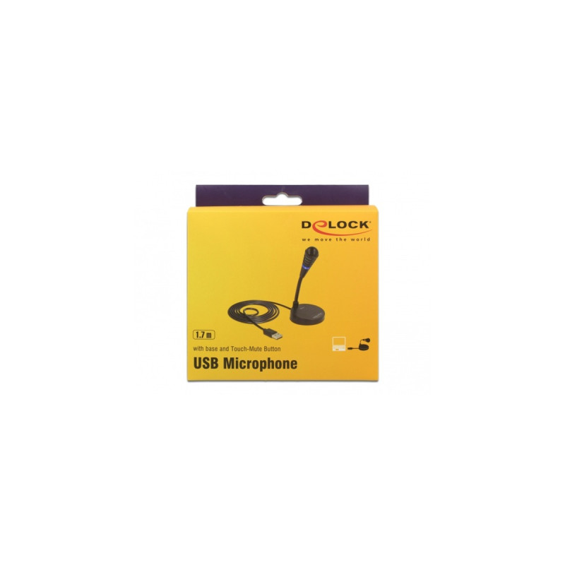 DeLOCK USB Mikrofon(schwarz, USB, Plug & Play)