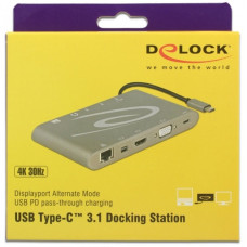 DeLOCK USB Type C 3.1 Dockingstation 4K(grau, USB-C, HDMI, SD, USB)