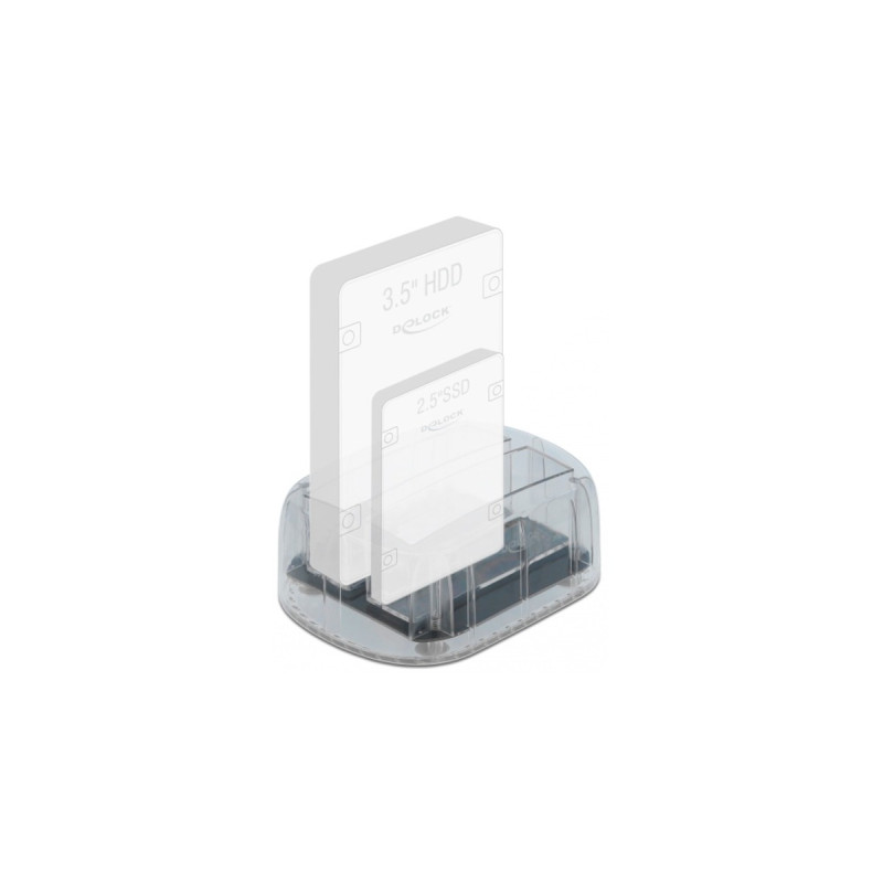 DeLOCK USB Type-C Dockingstation für 2 x SATA HDD / SSD(transparent)