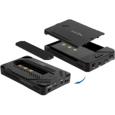 DeLOCK USB Type-C Gehäuse für 1 x M.2 NVMe SSD + 1 x 2.5″ SATA SSD / HDD, Laufwerksgehäuse(schwarz, mit Klon Funktion )