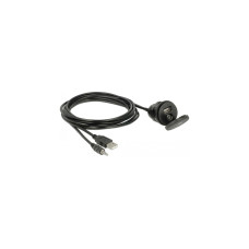 USB A + 3,5mm Klinkenbuchse(schwarz, 2 Meter, mit Einbaubuchse)