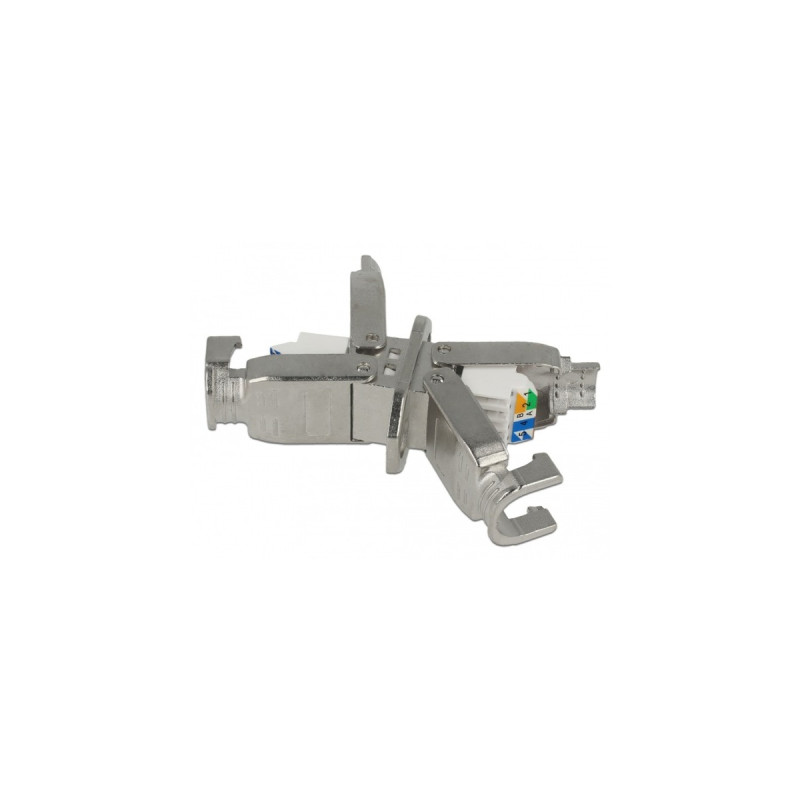 DeLOCK Verbinder für Netzwerkkabel Cat.6 STP werkzeugfrei, Kupplung(silber)