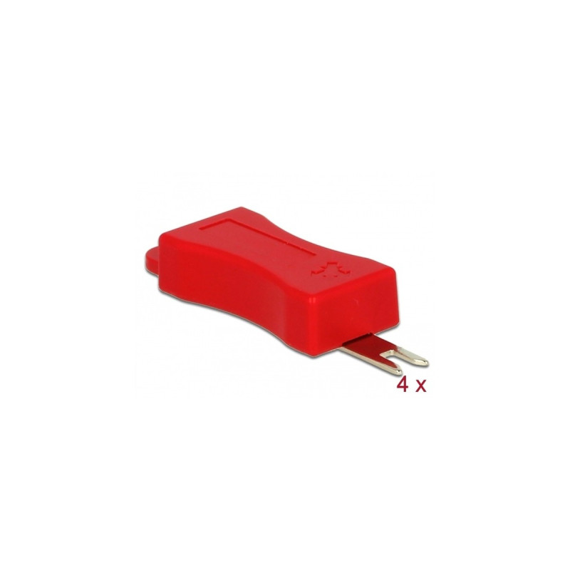 DeLOCK Werkzeug für RJ-45 Secure Clip, Werkzeug-Set(rot, 4 Stück)