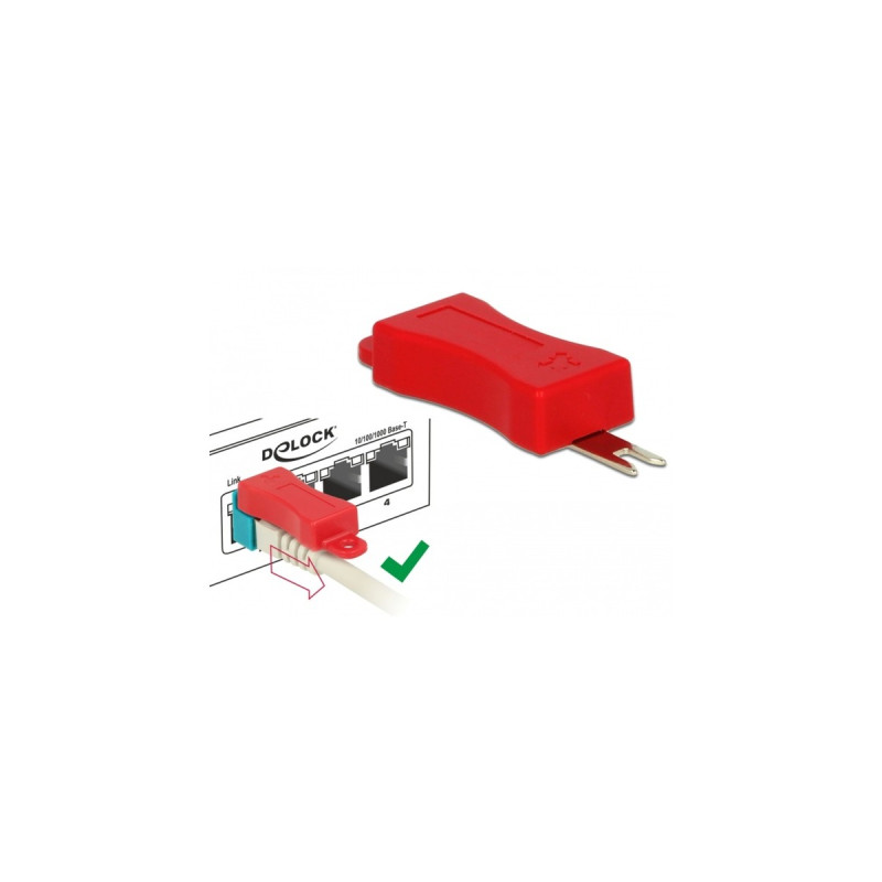 DeLOCK Werkzeug für RJ-45 Secure Clip, Werkzeug-Set(rot, 4 Stück)