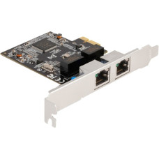 DeLOCKPCIE x1 auf 2x RJ45 Gbit, LAN-Adapter
