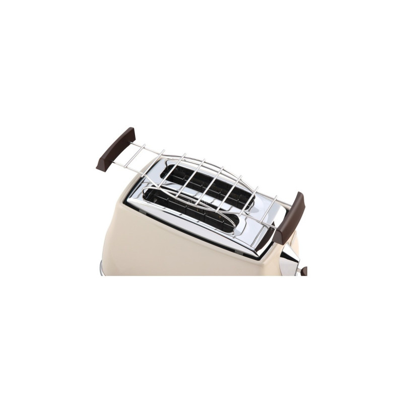 DeLonghi Toaster Icona Vintage CTOV 2103.BG(beige, 900 Watt, für 2 Scheiben Toast)