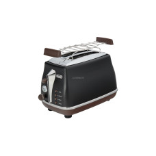 DeLonghi Toaster Icona Vintage CTOV 2103.BK(schwarz (matt), 900 Watt, für 2 Scheiben Toast)