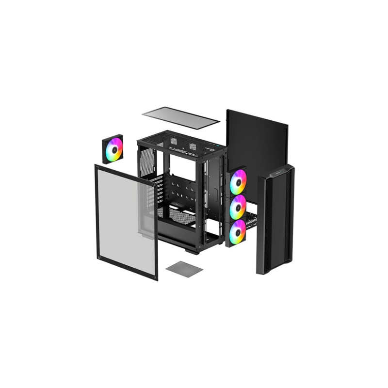 DeepCool CC560 ARGB V2 , Tower-Gehäuse(schwarz, Tempered Glass)