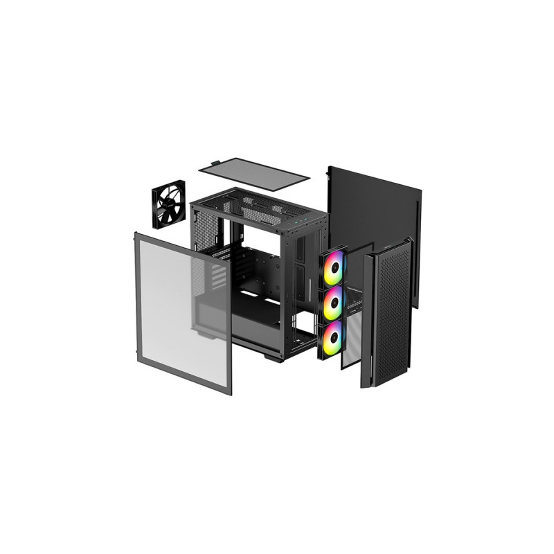 DeepCool CG560, Tower-Gehäuse(schwarz, Tempered Glass)