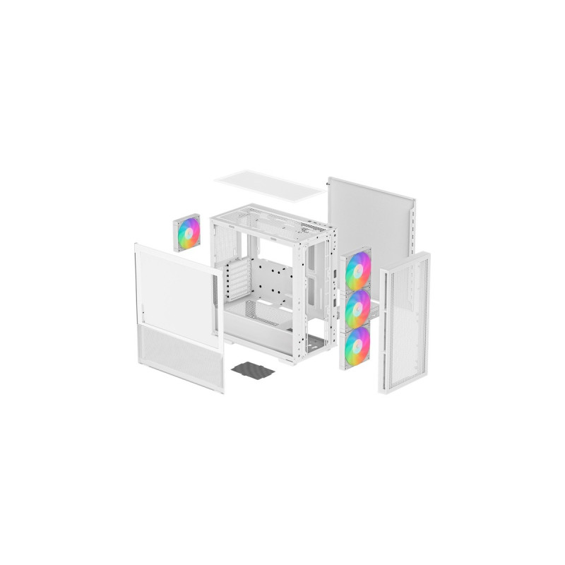 DeepCool CH560 WH, Tower-Gehäuse(weiß, Tempered Glass)