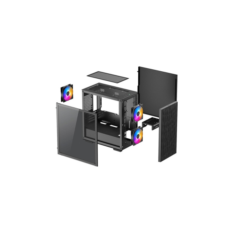 DeepCool MATREXX 40 3FS, Tower-Gehäuse(schwarz, Tempered Glass)