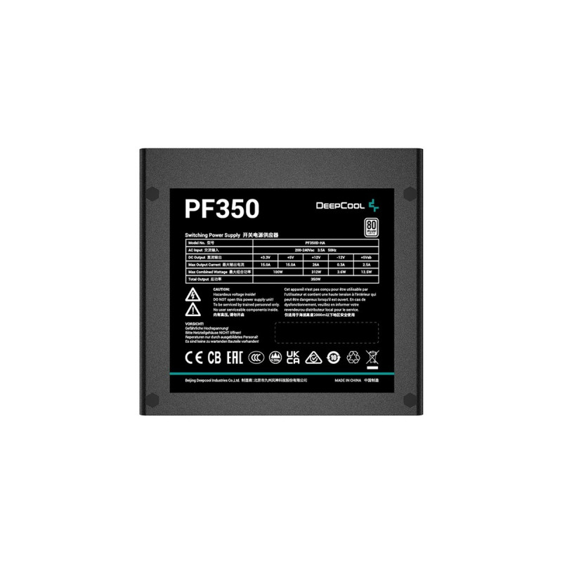 DeepCool PF350 350W, PC-Netzteil(schwarz, 2x PCIe, 350 Watt)