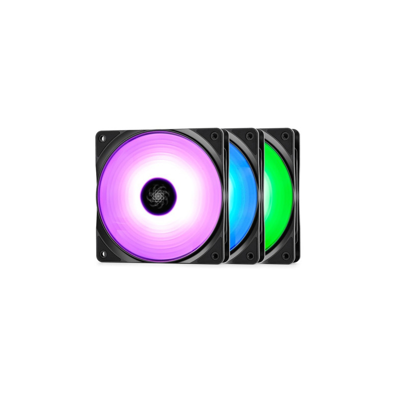 DeepCool RF 120 3in1 120x120x25, Gehäuselüfter(schwarz/weiß, 3er Pack)