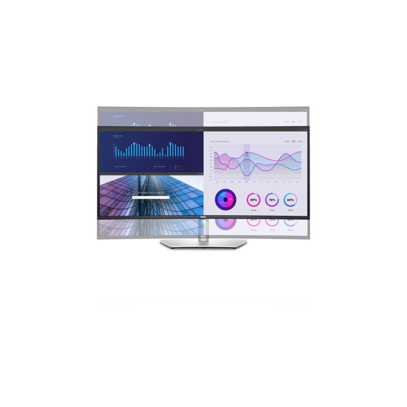 Dell U3423WE, LED-Monitor(87 cm (34 Zoll), silber/schwarz, WQHD, IPS, Curved, USB-C)
