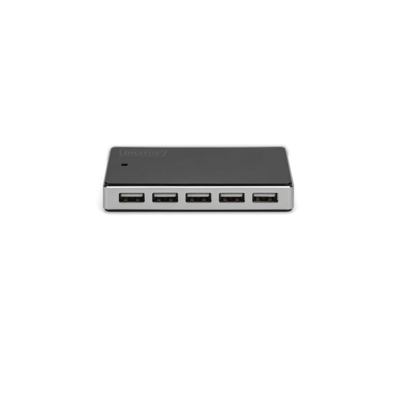 Digitus 10-Port USB 2.0 Hub, USB-Hub(schwarz/silber, aktiv)