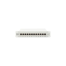 Digitus 10" Patchpanel DN-91612S-EA-G, 12-Port, Cat.6a(grau, 1HE, Rack Mount, geschirmt)