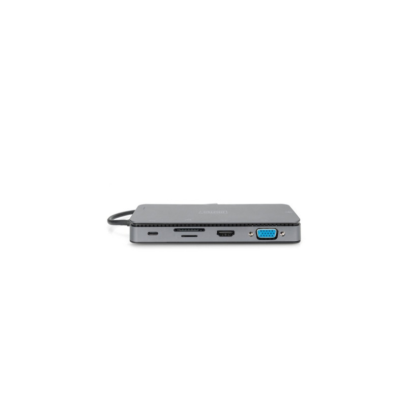 Digitus 11 Port USB-C Dockingstation mit SSD Enclosure(USB, VGA, HDMI, RJ45, M.2 SSD)