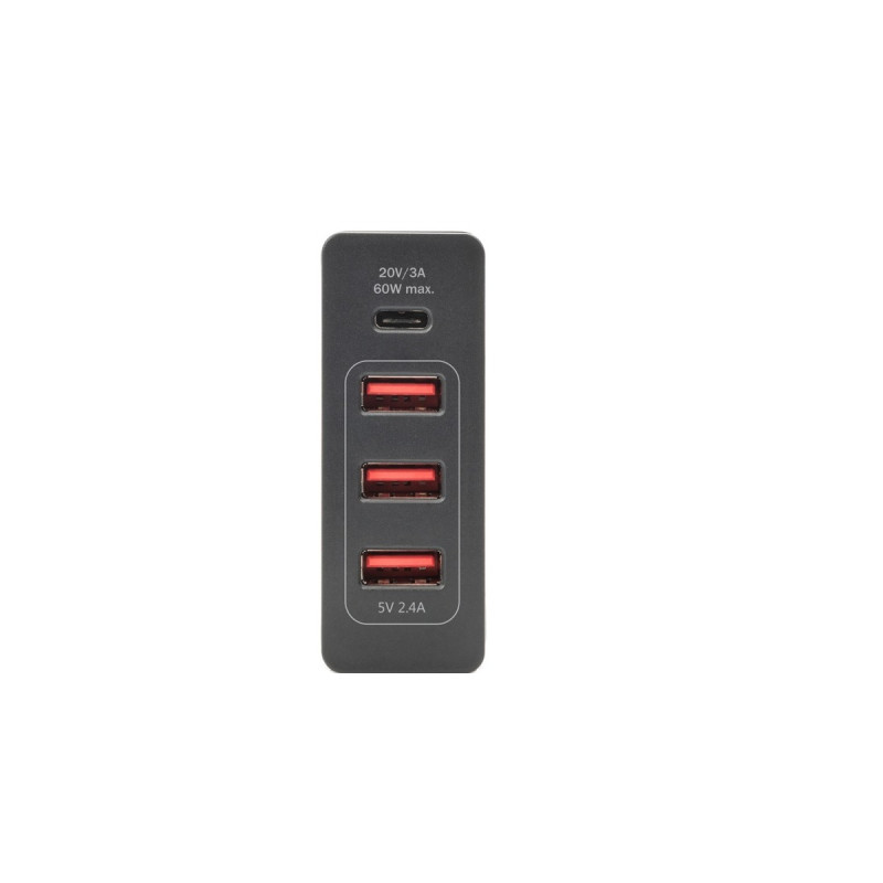 Digitus 4-Port Universal USB-Ladeadapter, Ladegerät(schwarz)