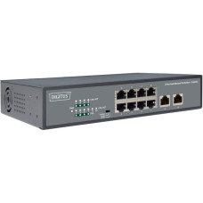 Digitus 8-Port Fast Etherent PoE-Switch + 2 Uplinks(schwarz)