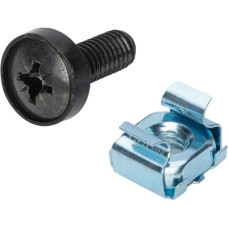 Digitus Befestigungssatz für 483mm (19")-Komponenten, 50 Stück, Schrauben-Set(schwarz, M6)