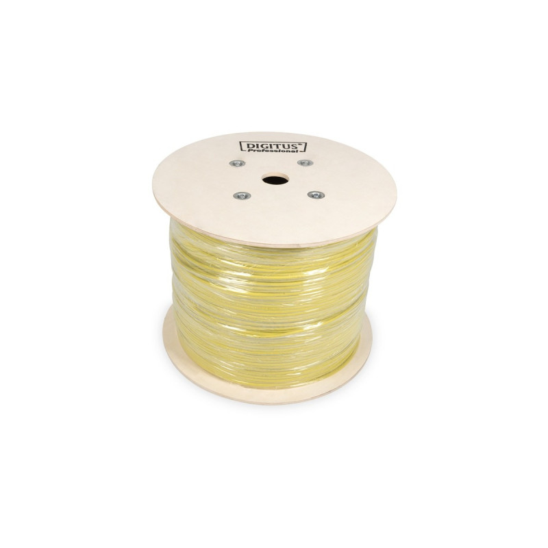 Digitus Cat.7a S/FTP Verlegekabel, duplex, Dca(gelb, 500 Meter Trommel)