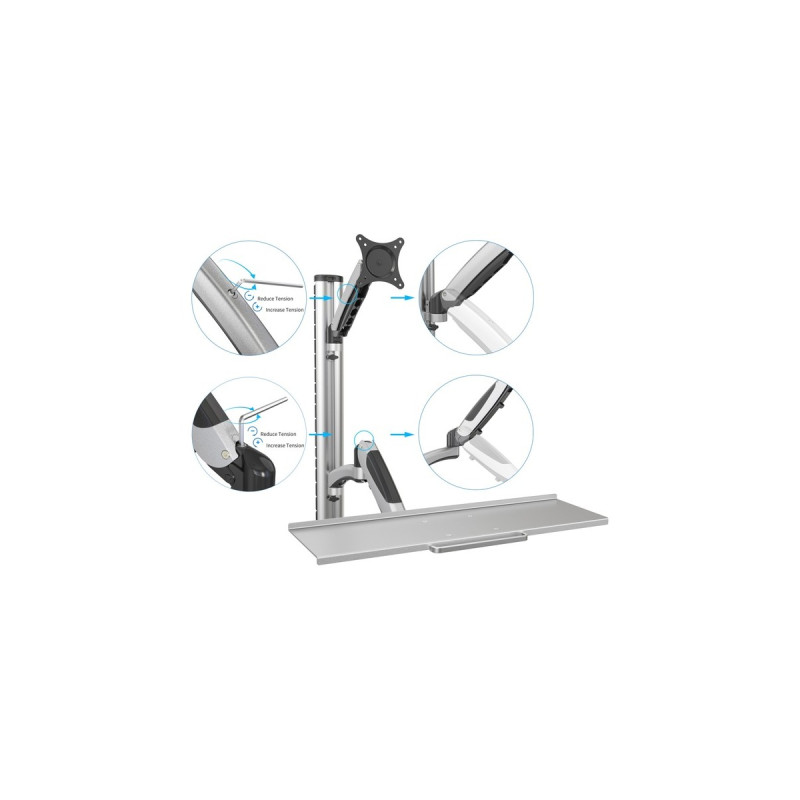 Digitus DA-90354, Wandhalterung(silber, Monitor- & Tastaturhalterung)